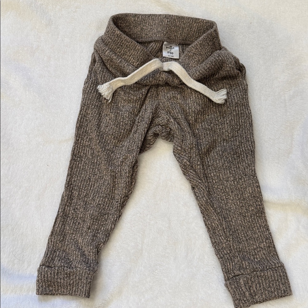 Cozy Brown Knit Kids Joggers